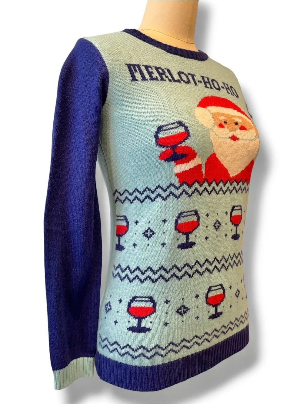 Ugly Christmas Sweater Norther Pole Merlot Ho Ho Holiday Party Women's Size XS